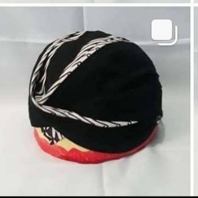 Blangkon jogja lipat batik putih ( jebeh dan sliwir)