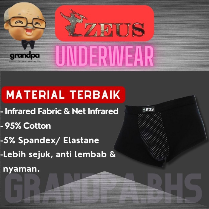 Terlaris ✨ -ZEUS UNDERWEAR - CELANA DALAM KESEHATAN - M, isi 4 + Gelang
