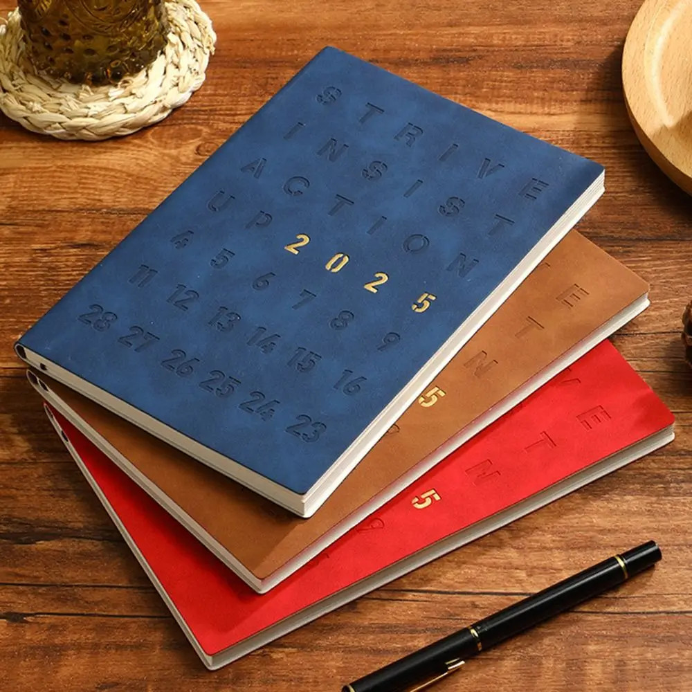 

2025 English A5 Agenda Notebook Simple Student Stationery Diary Office Monthly Weekly Planner Book 365 Days Notepad Memorandum