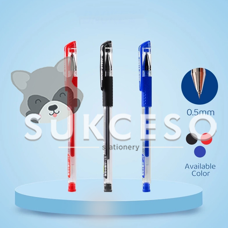 

BAOKE Gel Pen 0.5mm ST880 - Pulpen Pena Jel SATUAN Biru / Hitam Murah