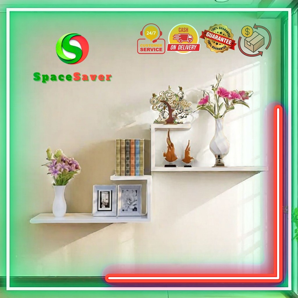 SpaceSaver - Rak Ambalan Hiasan Dinding Kotak Kecil 1 PCS Rak Dinding Gantung Penyimpanan Vas Bunga 