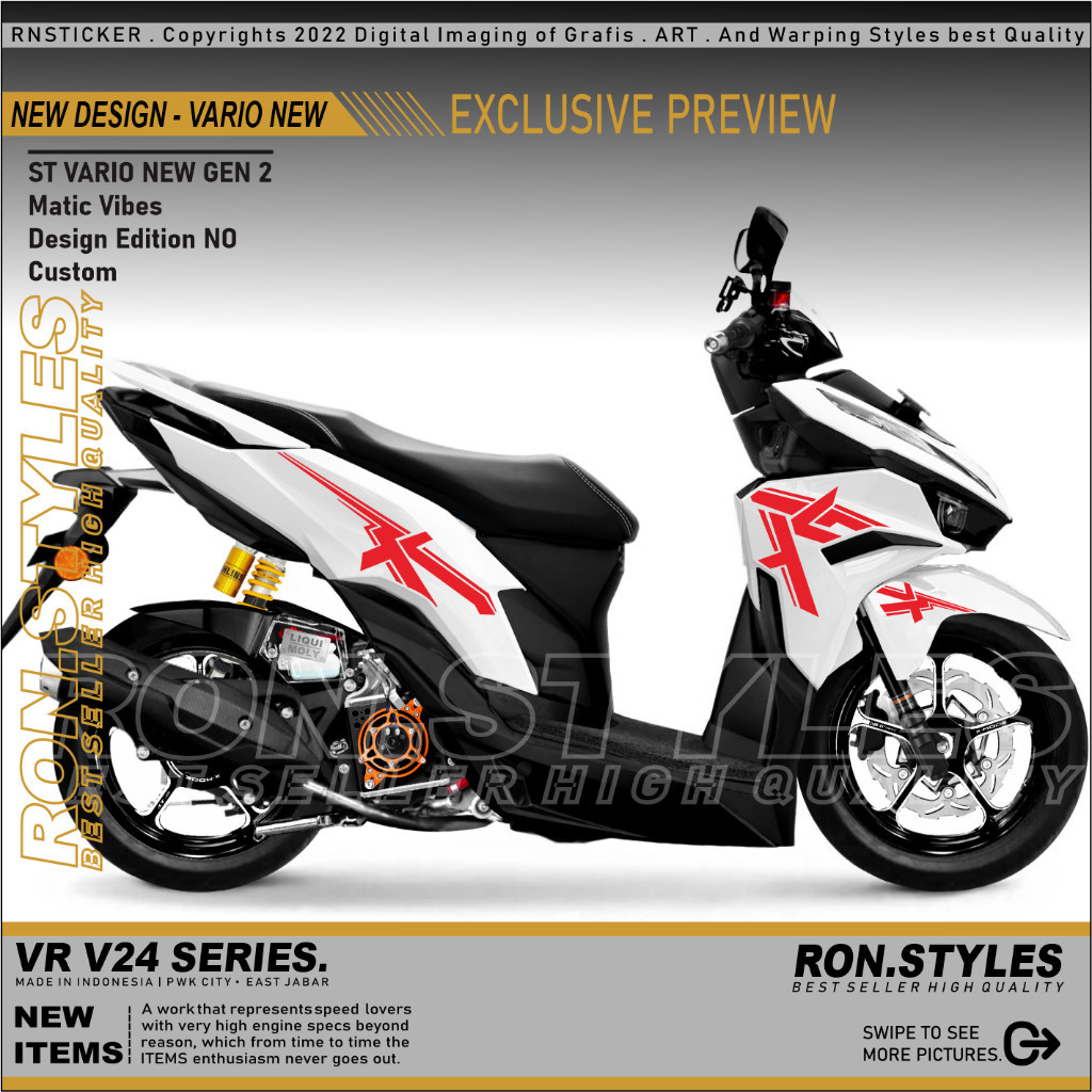 CUTTING STICKER STRIPING VARIASI VARIO NEW GEN 2 STRIPING VARIO NEW 125 2023 STIKER NEW VARIO 125 ST