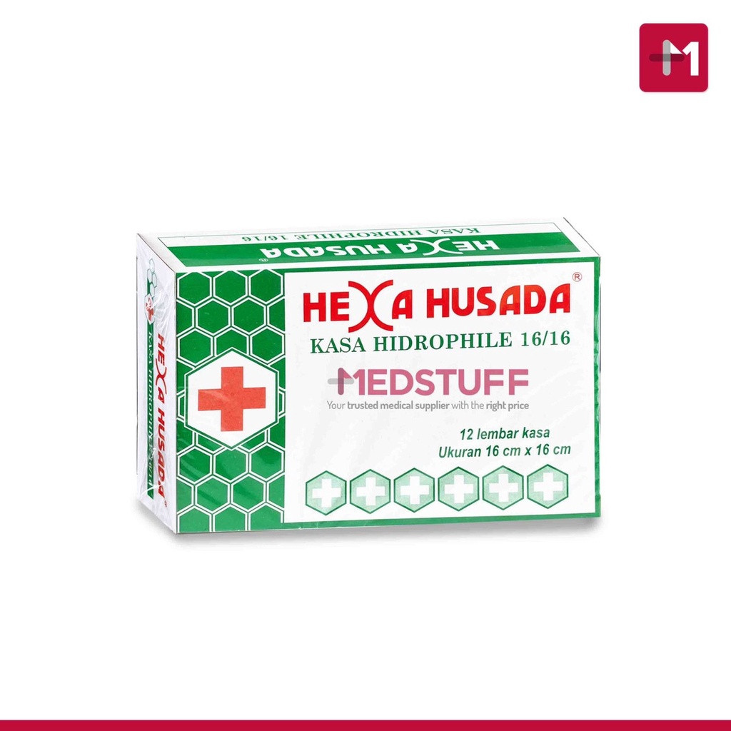 Kasa Steril Hidrofil 16x16 isi 12 Lembar HEXA HUSADA - Kasa Steril - Kain Kasa