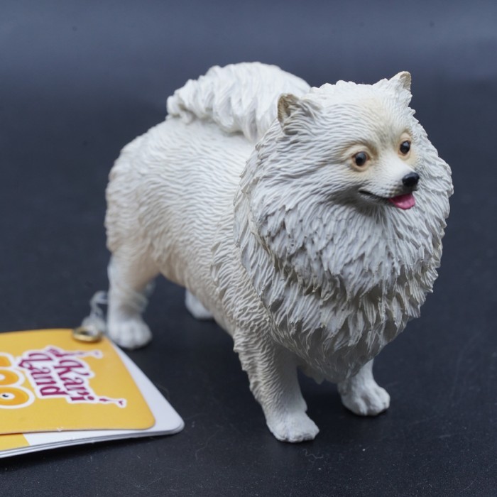 KORI Pomeranian Pom Anjing Mini Pom Mainan Figure Binatang Miniature Hewan Animal Figurine Pajangan 