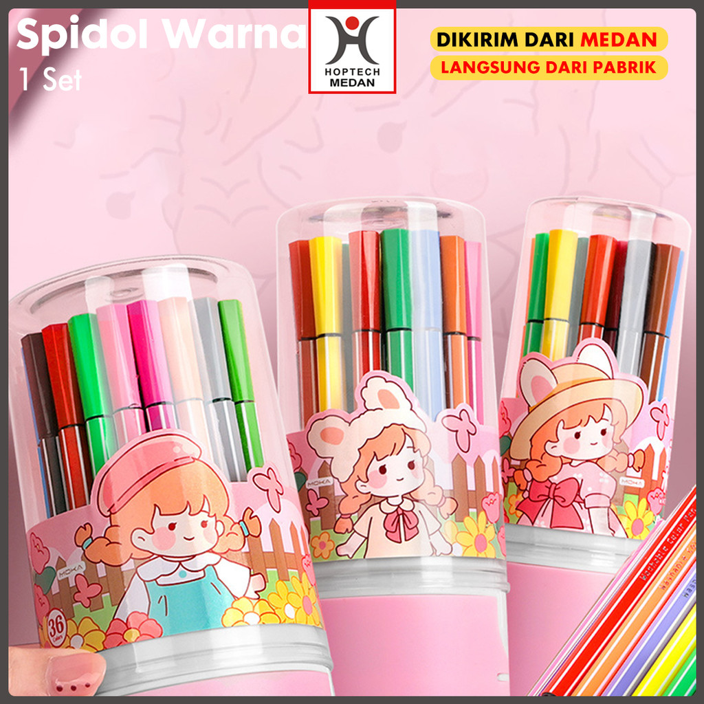 

Hoptech Medan- Spidol Warna Warni 1 Set Hexagonal Watercolor Marker Pen 12/24 Warna