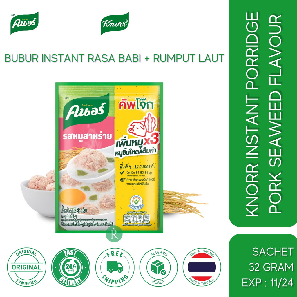 

Knorr Bubur Instant Kemasan Sachet Rasa Seaweed 32 Gram Thailand