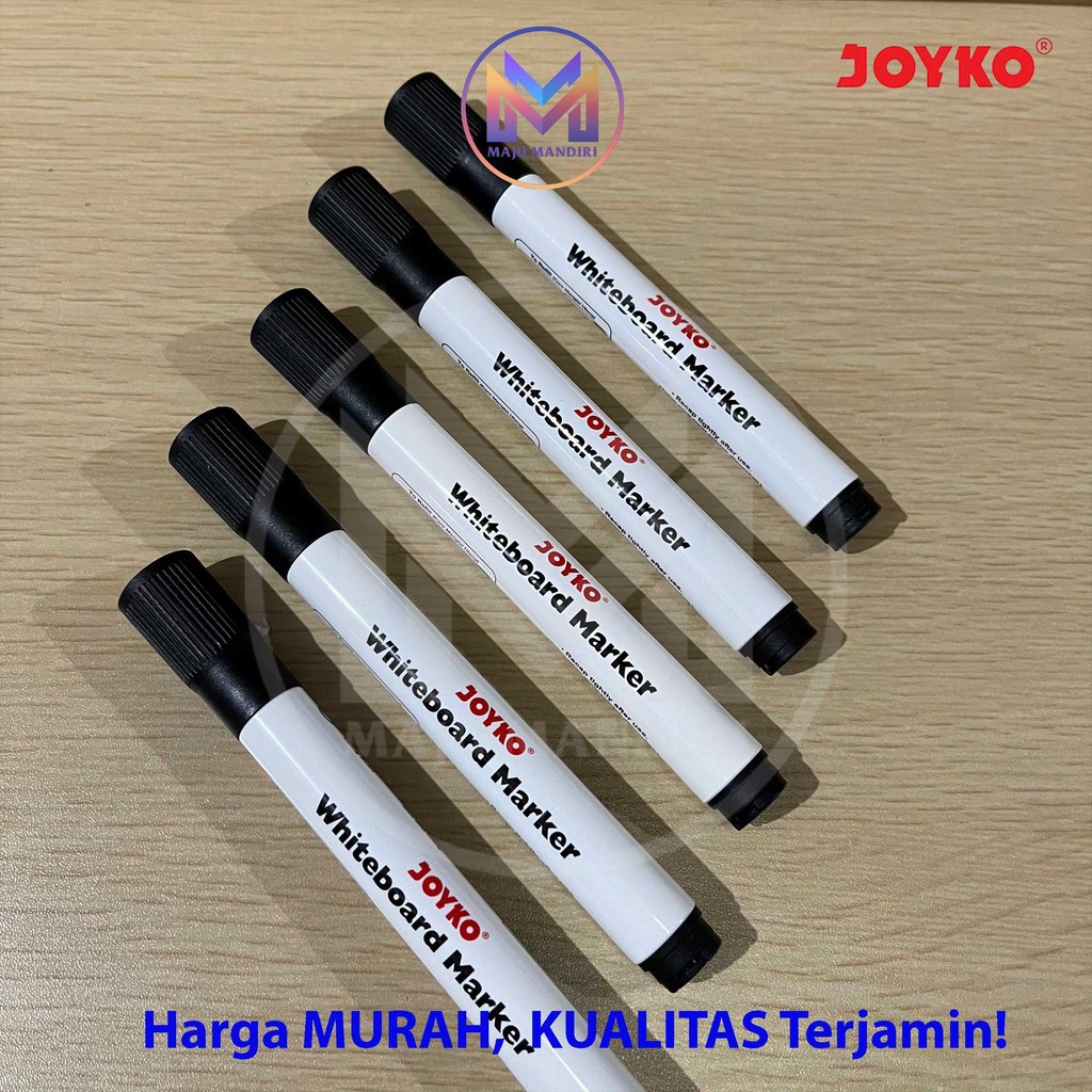 

Ay00! Spidol Whiteboard Joyko WM-65 WB Marker WM65 Hitam / Per Pack Isi 12