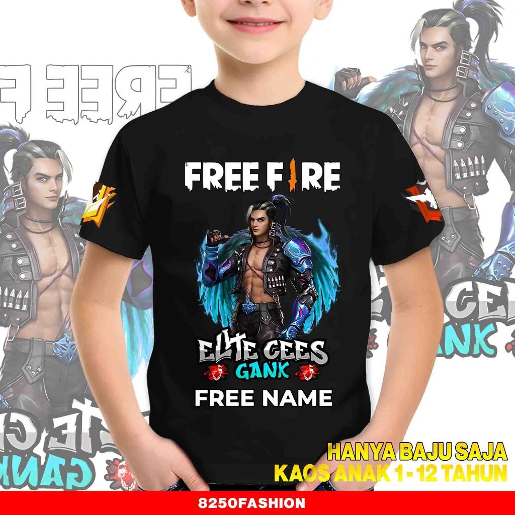 Kaos Free Fire Karakter FF Hayato - Kaos Anak Usia 1 Tahun Sampai 12 Tahun - Baju Anak FF - Baju Dis
