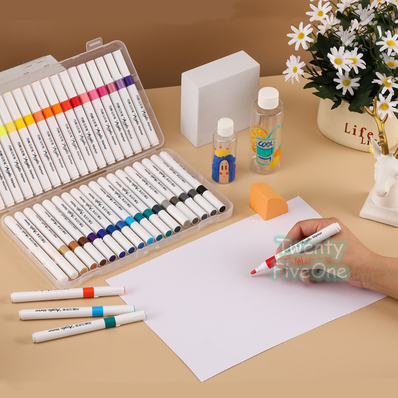 

JAMIN MURAH !!!Acrylic Marker Set 12/36/48 Warnas Marking Pen for Children's Art Students Watercolor Pen Washable(BISA LANGSUNG ORDER)