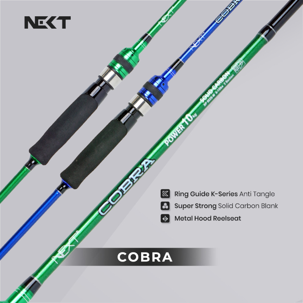 Joran Pancing Next Cobra Solid Carbon Medium - Sambung Dua