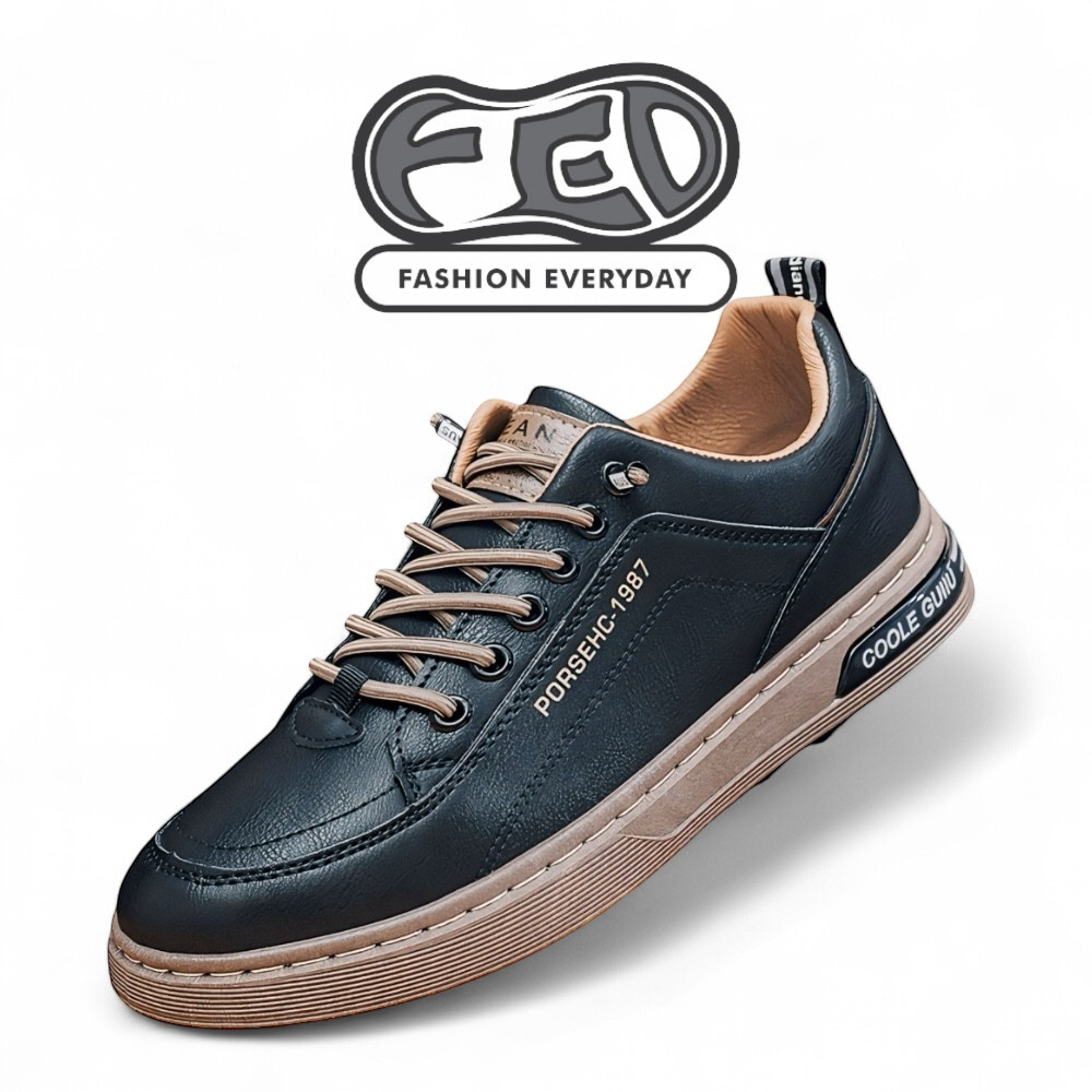 sale FED Sepatu Kets Sano Sneakers Kasual Hitam Pria Wanita Keren Slip on