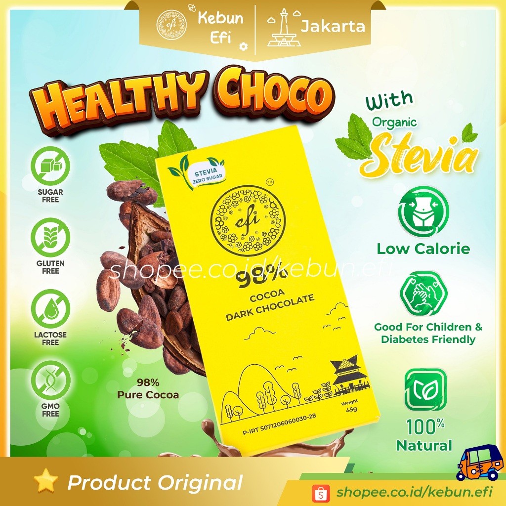 

Healthy Chocolate Efi | 100% Premium Real Cocoa Bean | Coklat Efi by Prof Felix PhD - Kebun Efi
