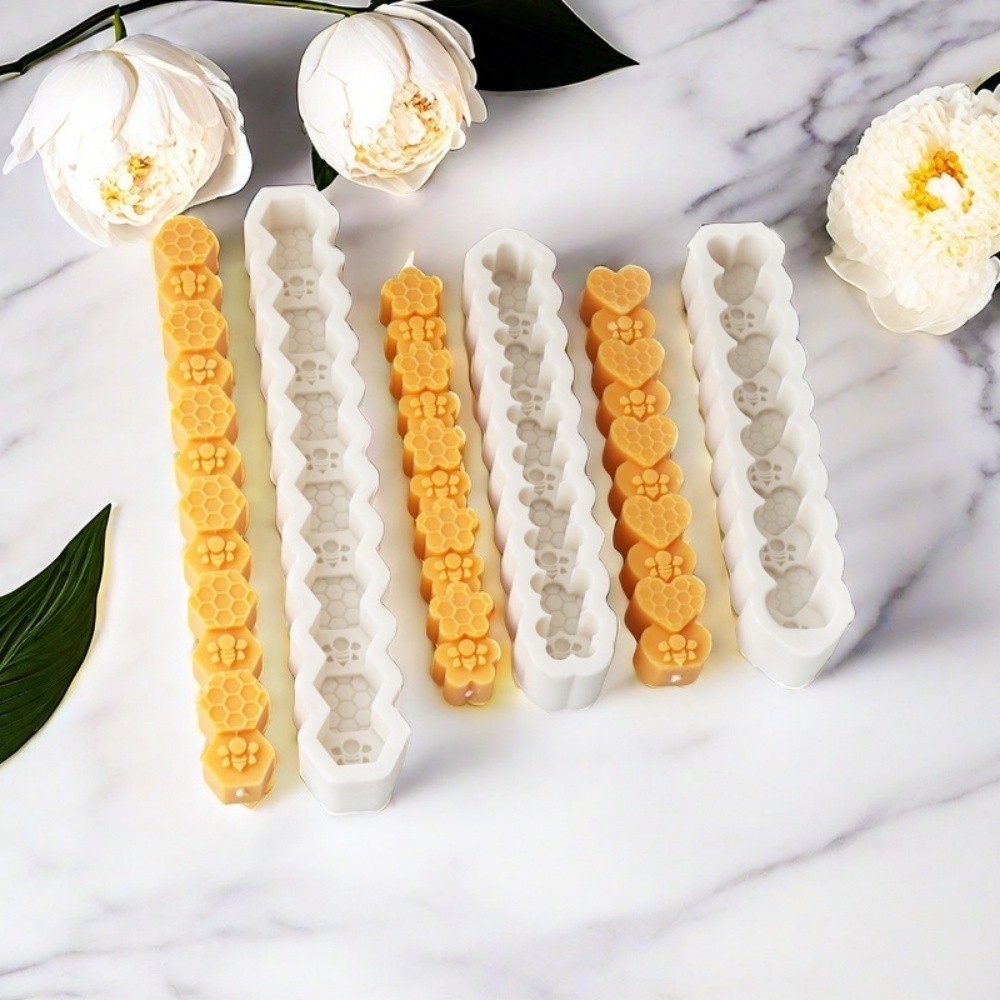 

Bee Honeycomb Candle Molds Beehive Silicone Mould Pillar Heart Flower Hexagon Wax Making Handcraft Ornament