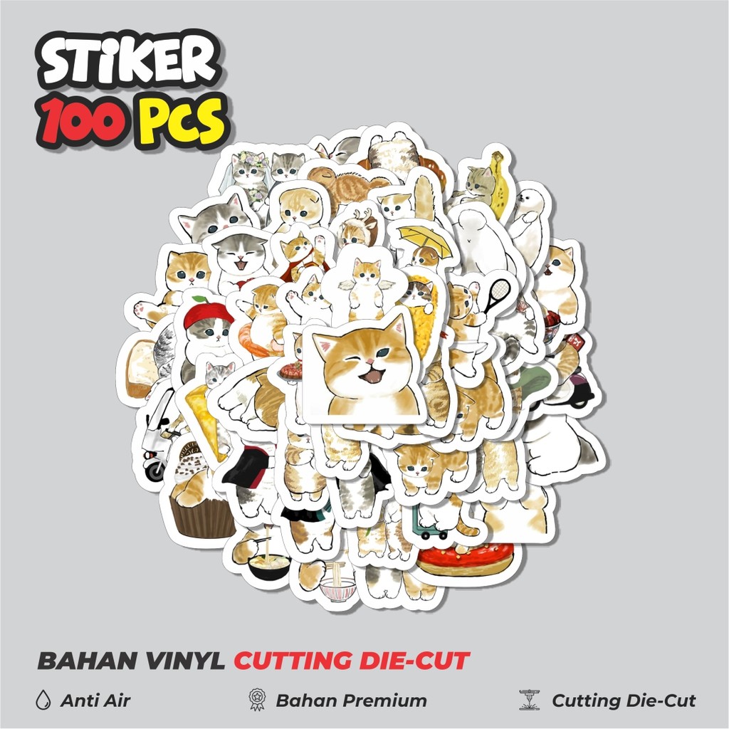 

Terbaru! 50 pcs Stiker Kucing Mofusand Kitten Dekorasi Lucu Kreatif untuk Notebook, Skateboard, HP