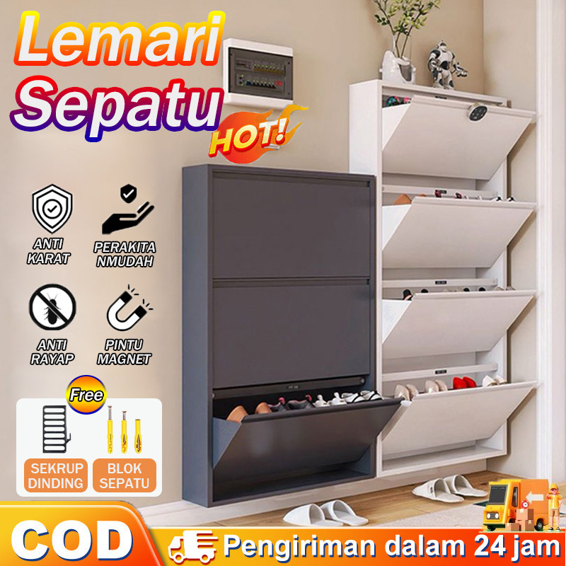 Rak Sepatu Besi Kuat Tebal Lemari Sepatu Aluminium Lemari Sepatu Besi Rak Sepatu Susun Besi Kuat Lem