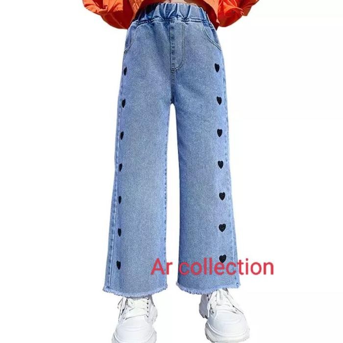 New ArrivalKulot love anak perempuan/kulot love anak/jeans anak/kulot9-13 tahun/celana kulot anak/je