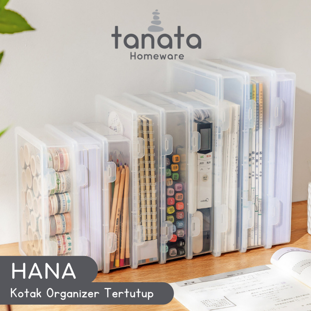 

【TANATA】HANA Kotak Multifungsi Transparan Organiser Alat Tulis Bening Wadah Simpan Peralatan Estetis Kotak Organiser Alat Kantor Praktis Organizer Serbgaguna Minimalis
