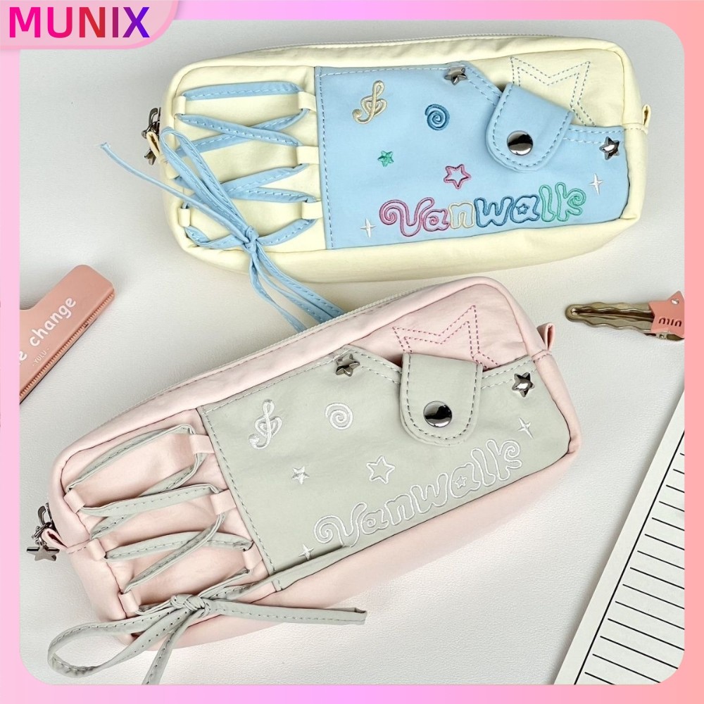 

【Ready-COD】Tempat Pensil Tali Ikat / Kotak Pensil Korea Minimalis-Bahan Polyester-Kapasitas Besar