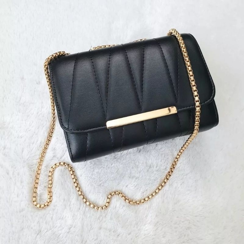 PROMO TAS Selempang Wanita ALEXA GOLD Tas Bahu Sling Bag Tas Rantai