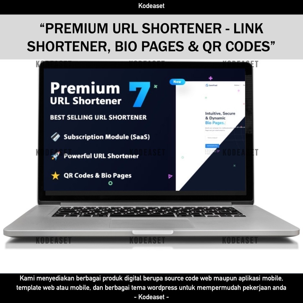 SOURCE CODE APLIKASI WEB PREMIUM URL SHORTENER - LINK SHORTENER, BIO PAGES & QR CODES D321 KODEASET