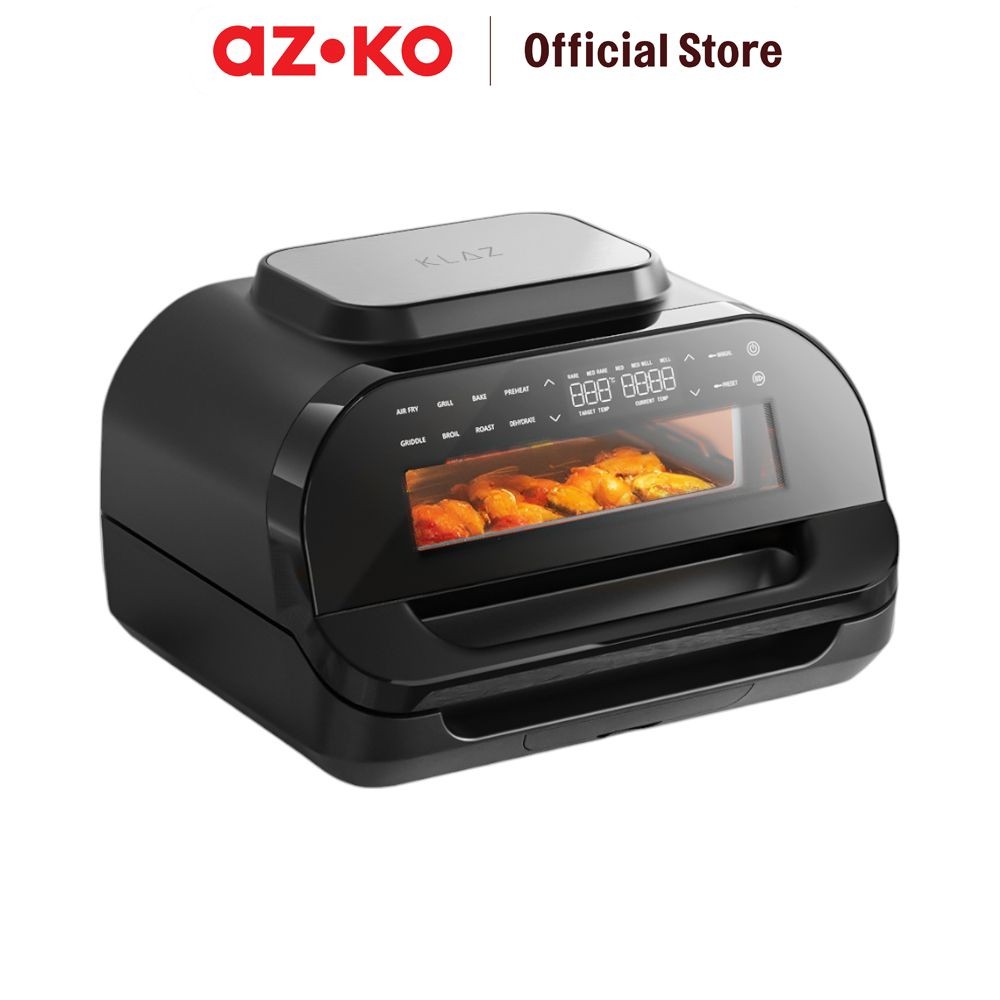 AZKO Klaz 10 ltr Pemanggang Elektrik Multifungsi - Hitam Alat Masak Listrik Serbaguna Grill Pan And 
