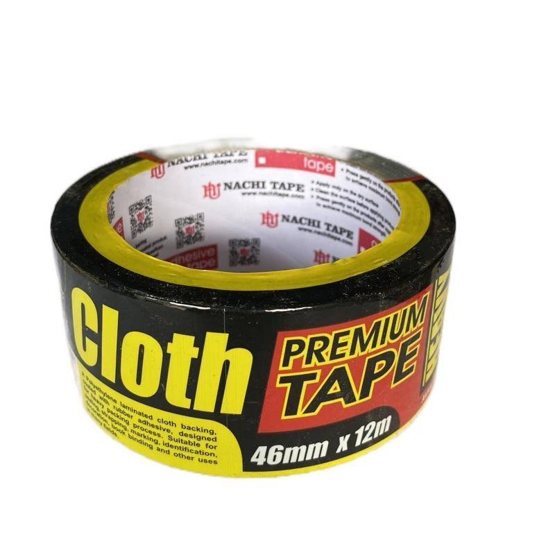 

Lakban Kain Hitam NACHI 2 Inch x 12 Meter / Cloth Tape Kuat Serbaguna 46mm x 12M untuk Kabel, Pipa, Karpet, Panggung