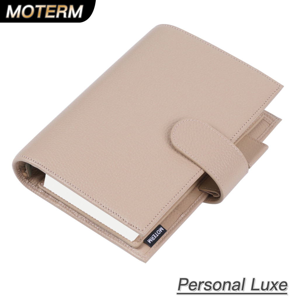 

Moterm Luxe 2.0 Personal Size Planner with 30 MM Rings Binder Genuine Pebbled Grain Leather Notebook Diary Agenda Organizer