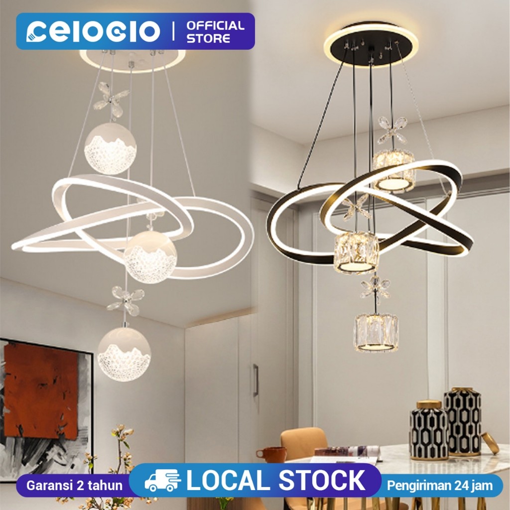 CELOGLO Lampu Gantung Minimalis Kristal Lampu Hias Gantung Lampu Hias Ruang Tidur Ruang Tamu