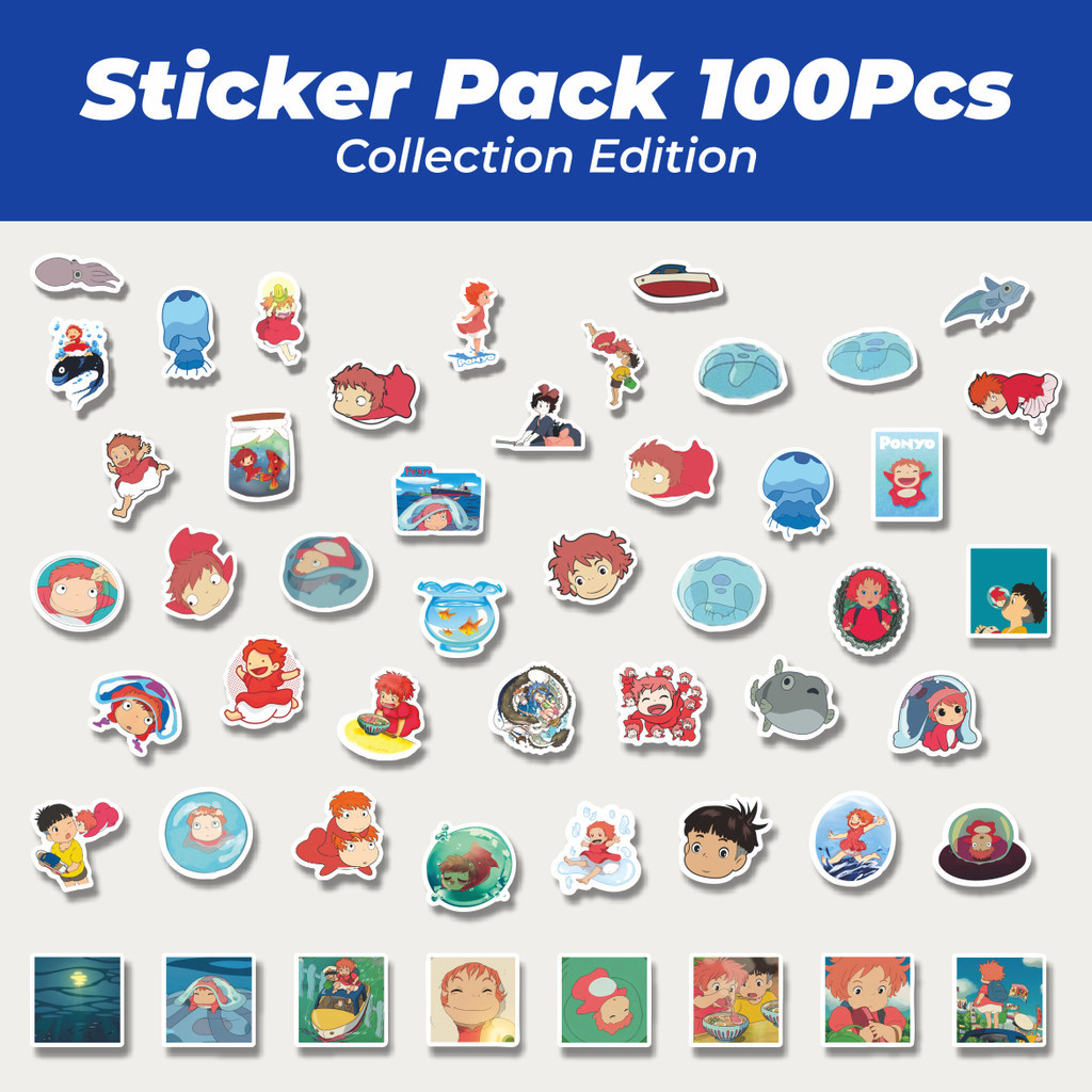 

Hot Stiker Kartun Ponyo Lucu Anti Air Stikers Berperekat Waterproof Sticker Decal Buat Motor Helm Buku Journal Koper Casing HP Laptop Botol Minum