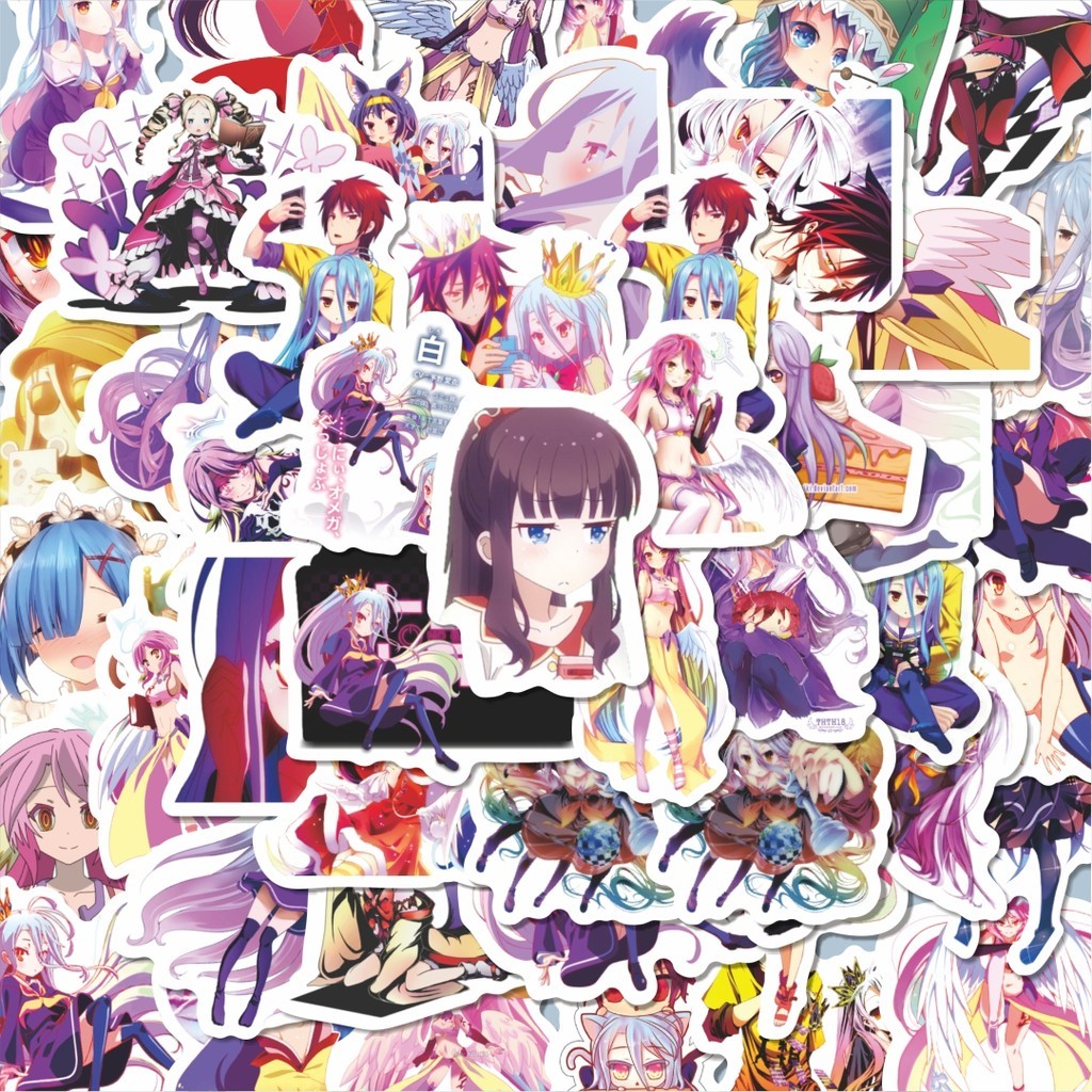 

100PCS Lucu Stiker Anime No Game No Life [Nōgēmu Nōraifu] Stiker Aesthetic Stiker Anti Air Stikers Berperekat Waterproof sticker decal buat Motor Helm Buku Journal Koper Casing HP Laptop Botol Minum Hadiah anak