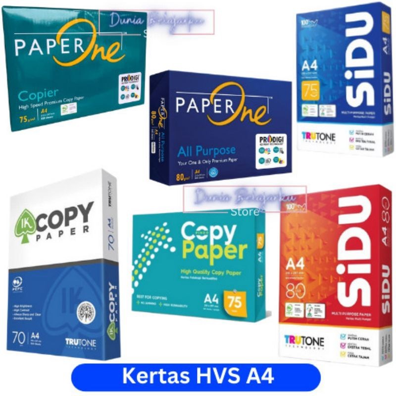 

Kertas HVS A4 75grm Copier 1 Rim (500 Lembar)