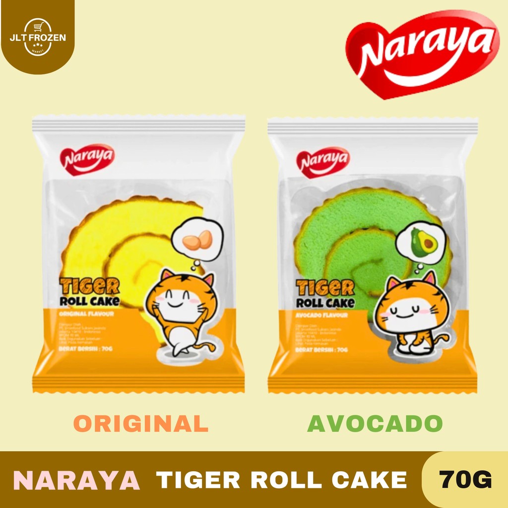 

Naraya Tiger Roll Cake 70g Rasa Original / Avocado / Bolu Gulung / Tiger Roll / Cake Gulung