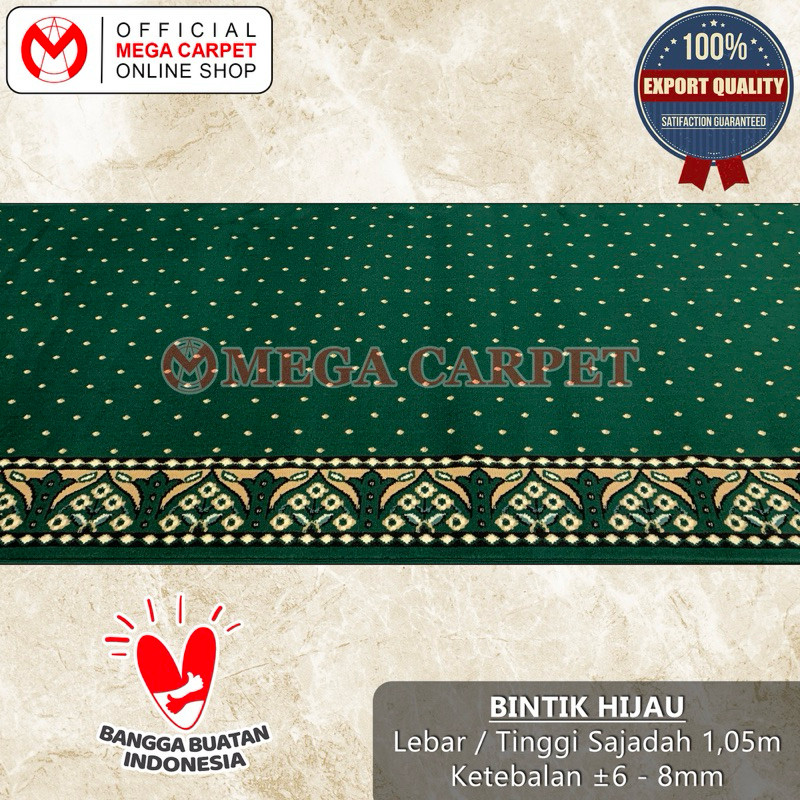 Karpet Masjid / Karpet Sajadah - Harga Per-Meter [Motif Bintik Hijau]