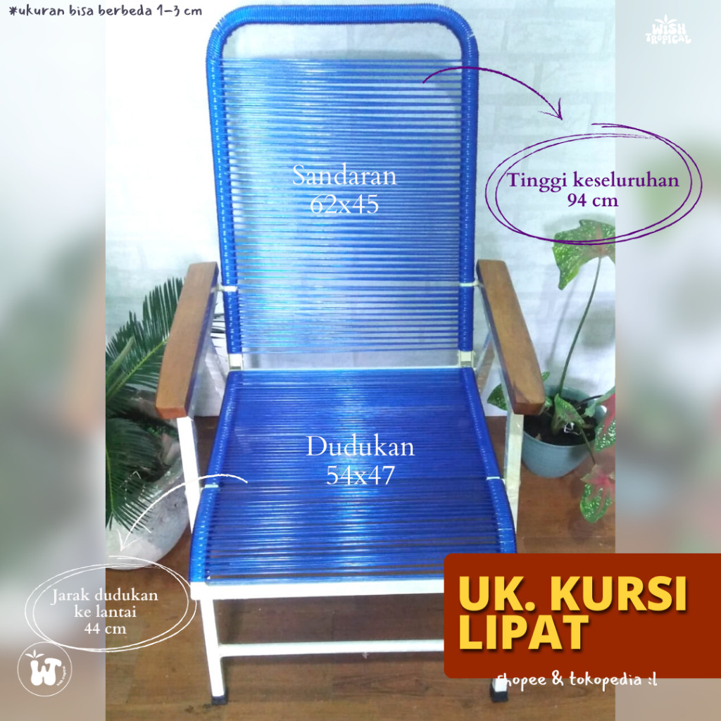 JAMIN MURAH Kursi Malas Lipat Jadul Tali Pentil Senar / Kursi Santai Lipat Jadul(BISA LANGSUNG ORDER