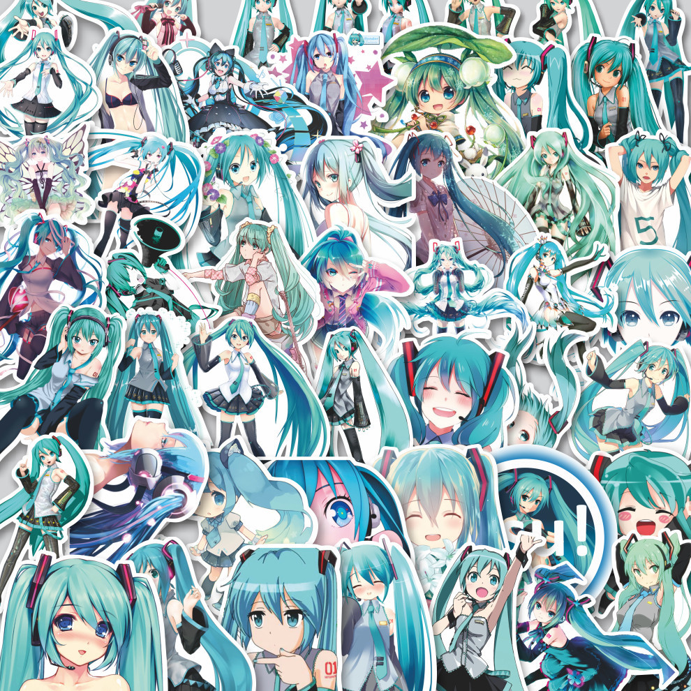 

Stiker Cutting Pack Stiker Anime Hatsune Miku Isi 100Pcs Series Aesthetic Lucu Keren Untuk Koper Bahan Vynil
