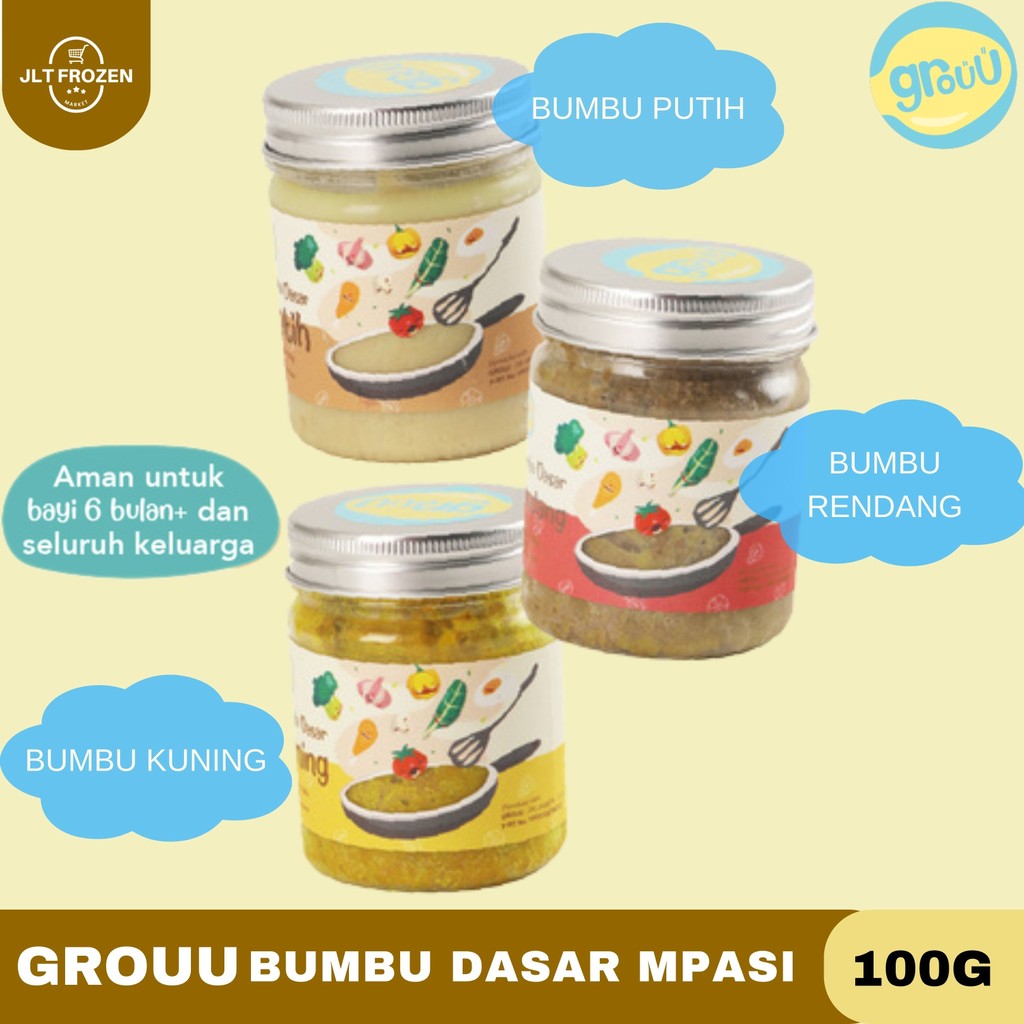 

Grouu Bumbu Dasar Masak MPASI 100g / Bumbu Kuning / Bumbu Putih / Bumbu Rendang / No MSG / Bumbu Asli / Untuk anak