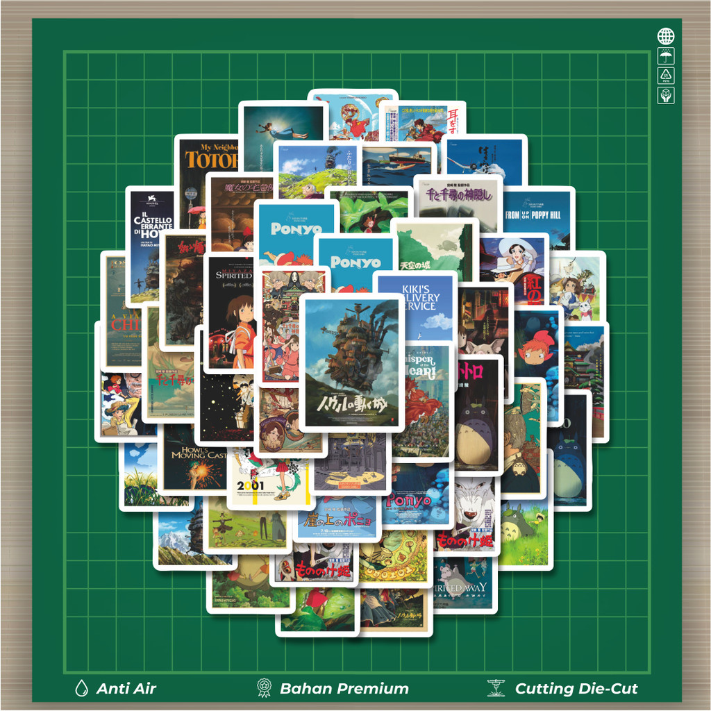 

HOT 50 PCS STIKER Stiker Poster Gambar Film Anime Hayao Miyazaki Retro Stiker Stiker Fashion Cars Decal Dingin Kartu Album Custom Vinyl Anti Air- Sticker Aesthetic Buku Journal Koper Casing HP Tablet Laptop Helm Motor Botol Minum