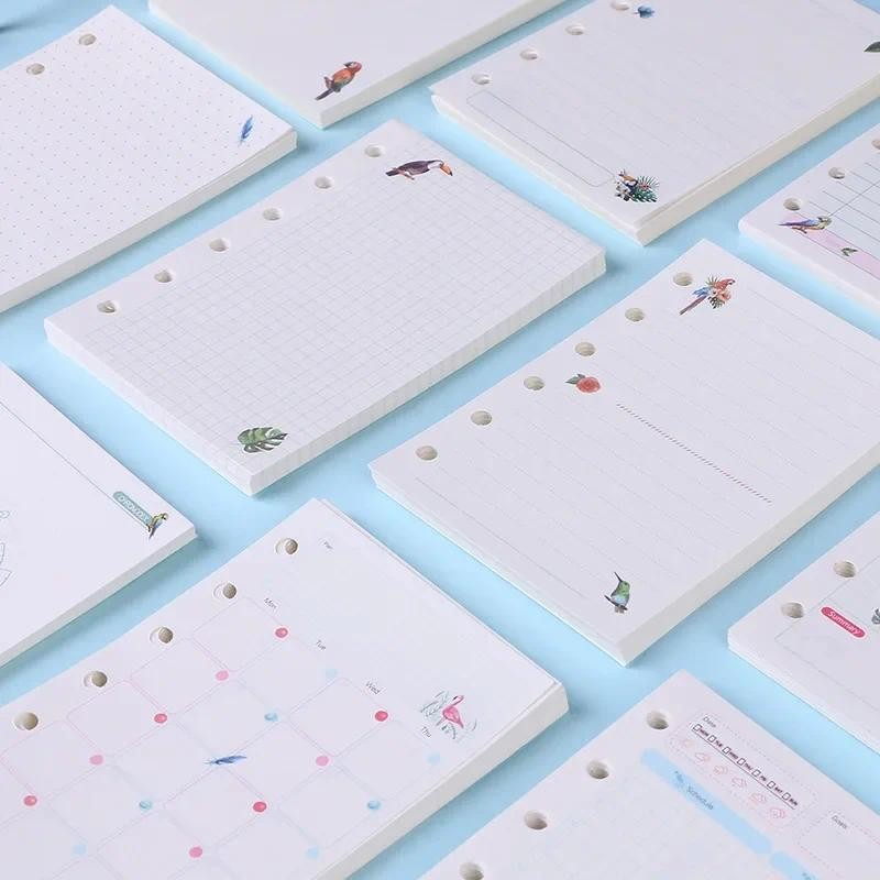 

2025 45 Sheets Kawaii A5 A6 Loose Leaf Notebook Paper Refill Spiral Binder Index Inner Pages Monthly Weekly Daily Planner Agenda