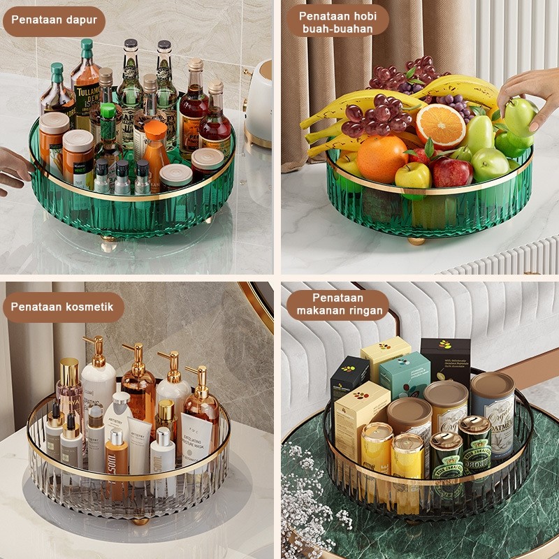 

Rak Bumbu Dapur Putar / Rak Buah Putar / Rak Serbaguna Putar360° Praktis dan Multifungsi