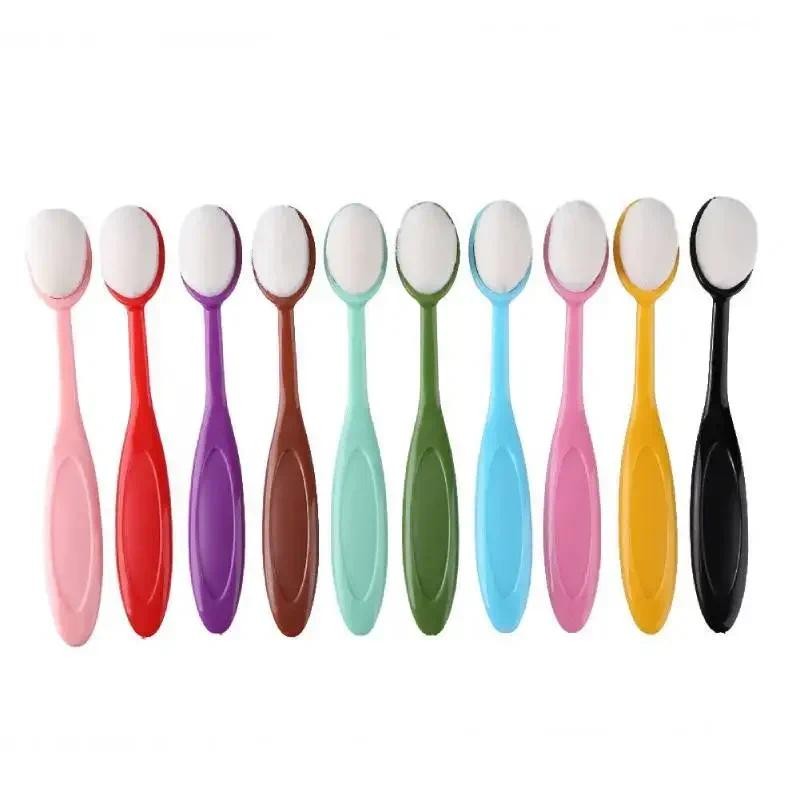 

10pcs Colorful Ink Brushes Makeup Blending Painting Bristle Artist Flat Brush Tool for Paper Craft Drawing Card Making Stencil