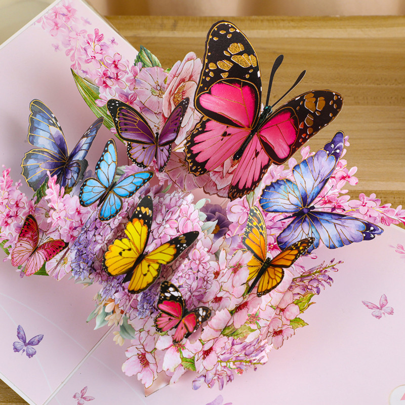 

3D Butterfly Pop Up Greeting Cards Postcard For , Mother, Anniversary, Wedding Invitation Greeting, Birthday Gift