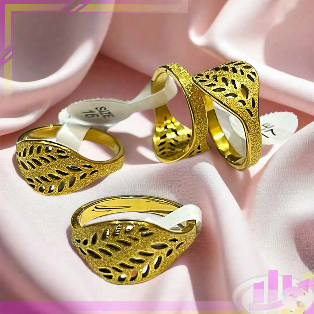 Cincin Titanium Gold / Cincin Couple Titanium Warna Gold Anti Karat