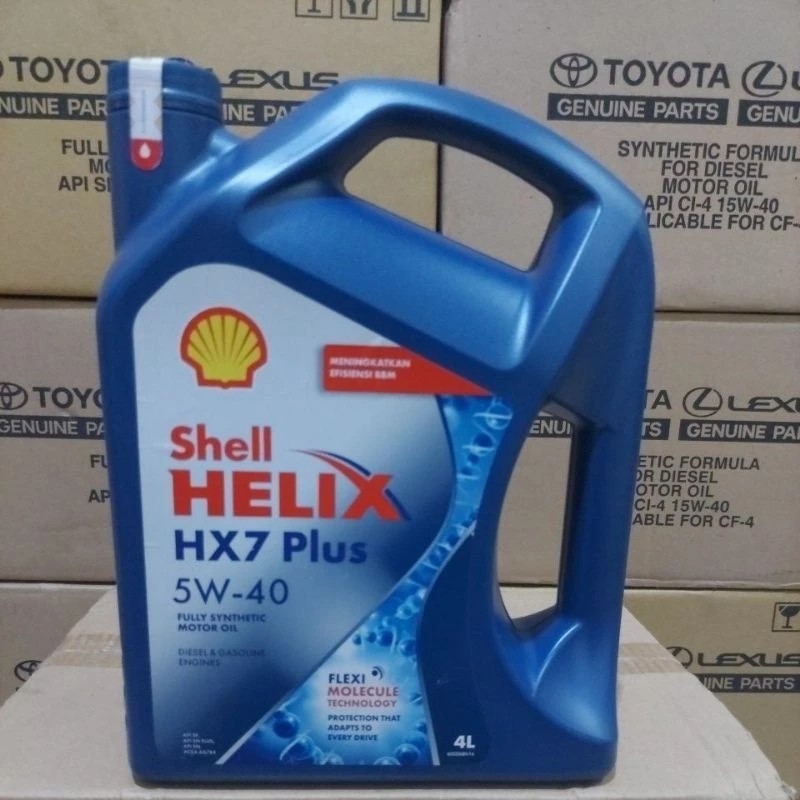 Oli Mobil Shell HELIX  HX7 PLUS / HX5 / HX6 4 Liter Original Barcode Hijau Terlais