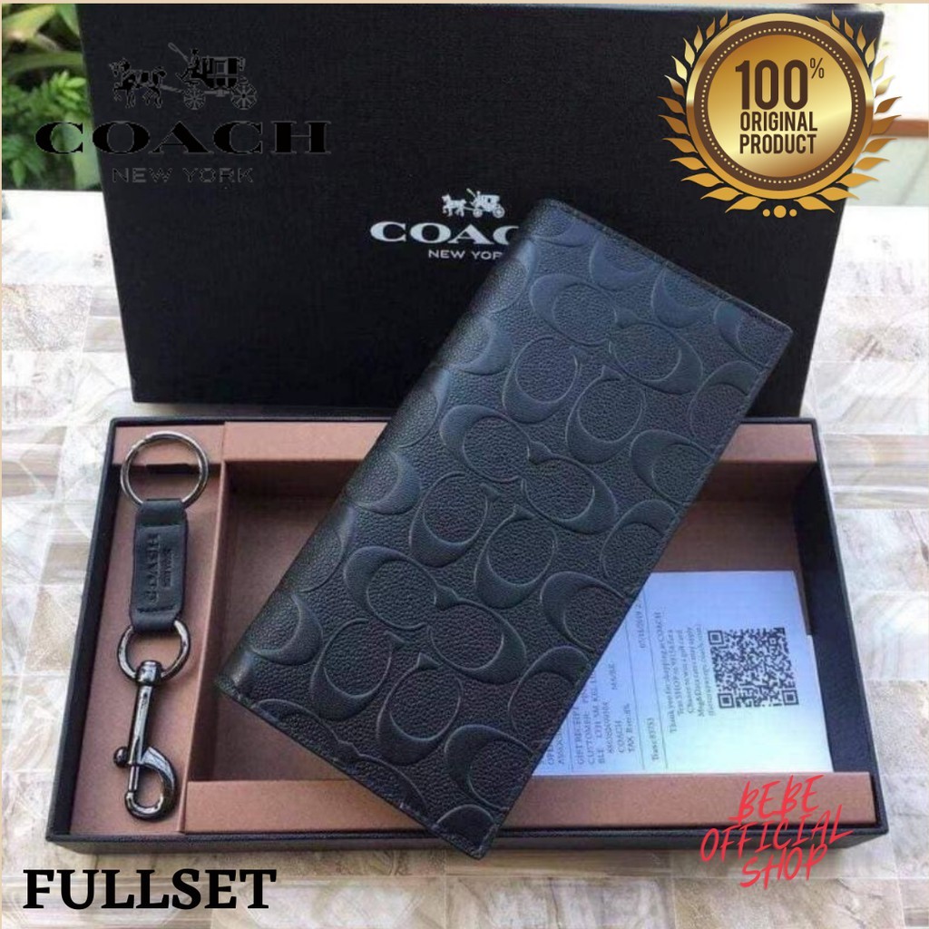 [ORIGINAL] Dompet COACH Long Wallet Pria Signature Embossed (Unisex) / Dompet Coach Original
