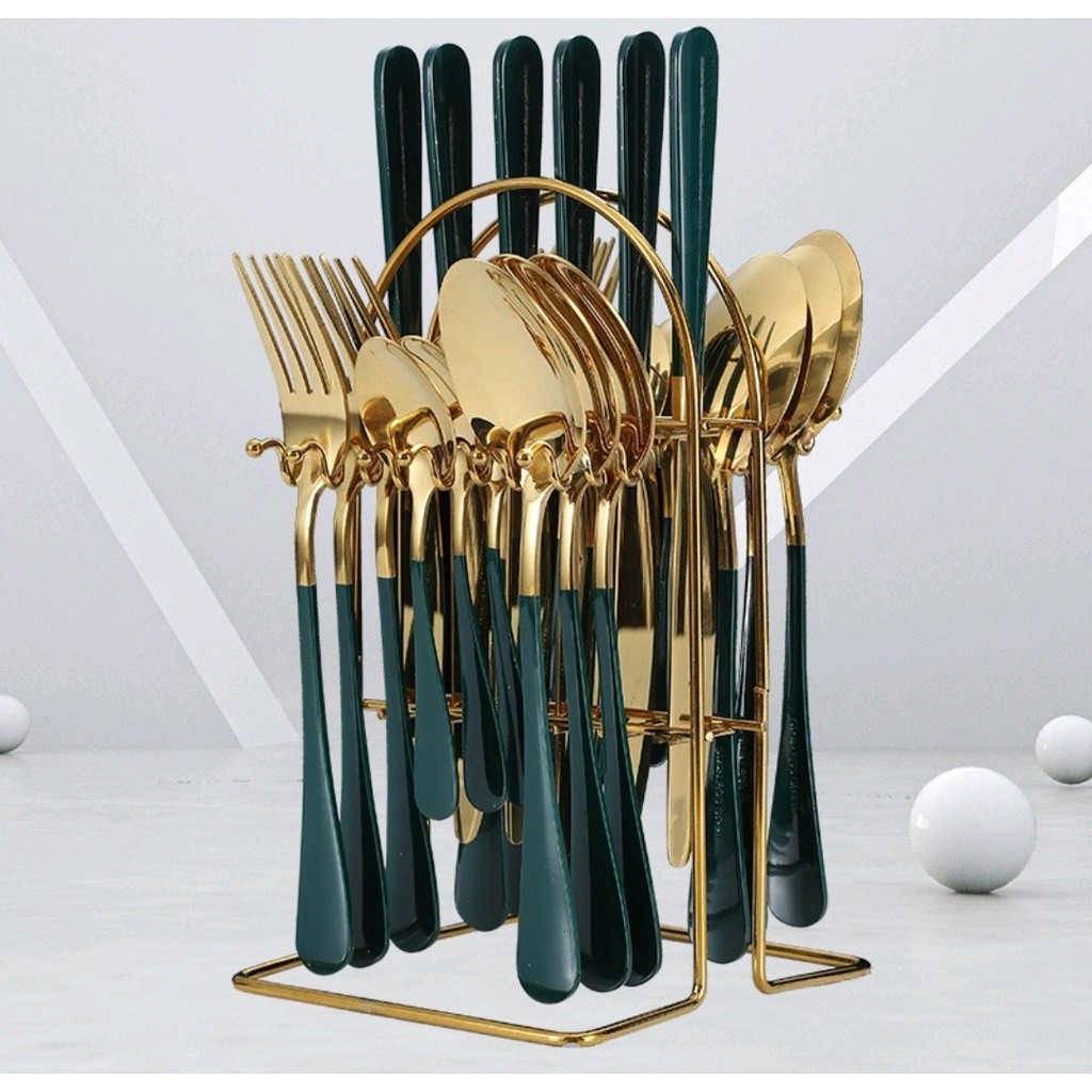 Sendok Set Sultan / Sendok Gold / Egg Spoon Gold / Stainlees Steel / Sendok Gold Set Mewah