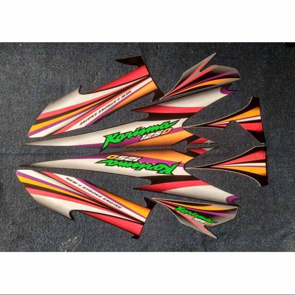 Striping Ori body Honda Karisma 125D 2004 stiker bawaan original bodi honda karisma x 125 d