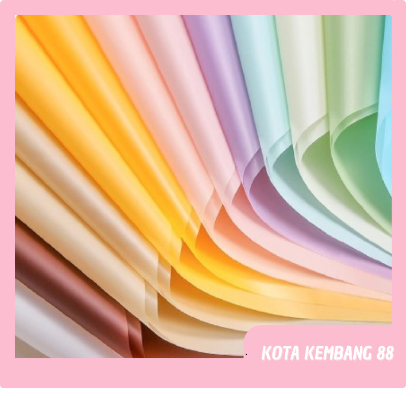 

Flower Wrapping Full Color Kertas Buket Polos Solid Opp Cellophane Hand Bouquet Florist Ecer KB02