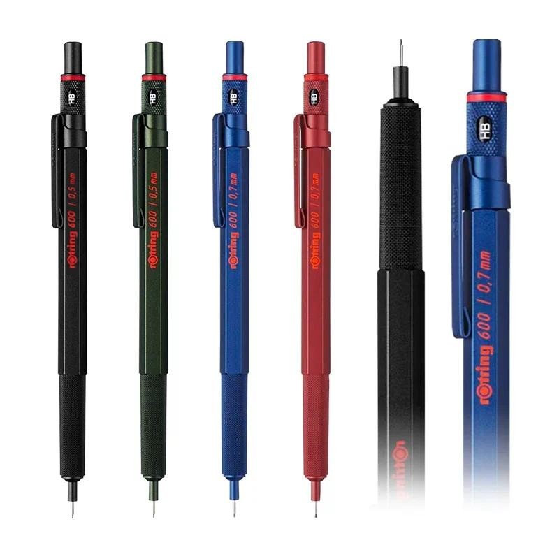 

Rotring 600 Drawing Mechanical Pencils 0.5mm 0.7mm Professional Sketching Pens Metallic Body Hexagon Holder Architect Gift