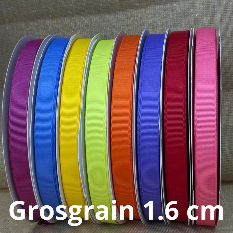 

1 ROLL (100 YARD) 1.6 CM - PITA GROSGRAIN PREMIUM | BAGIAN 1 | PUTIH HITAM MERAH PINK BIRU UNGU
