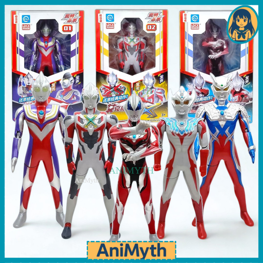 Mainan Figure Robot Ultraman Ultramen Taiga Zero Geed Rosso Tiga